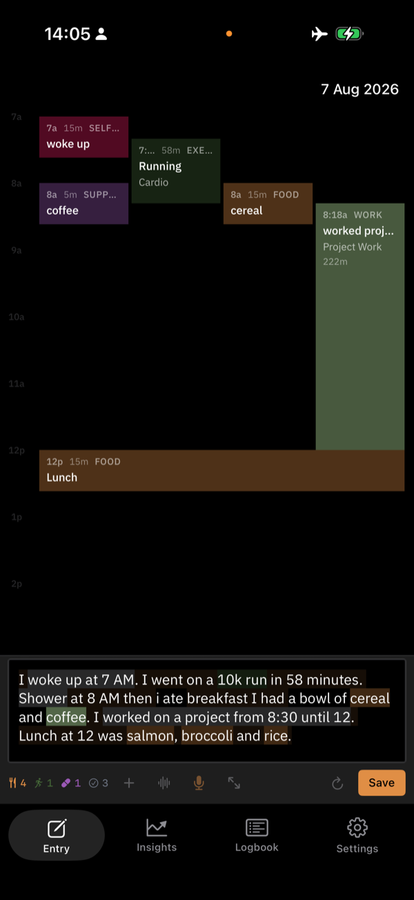 tinh on iPhone, timeline working in airplane mode